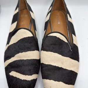 Coach Black and Cream Zebra Loafers